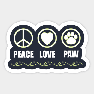 Peace, Love, Paw Sticker